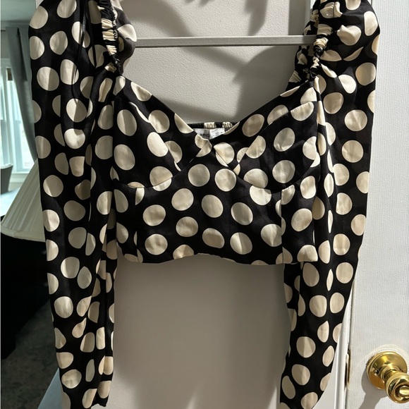 Mango polka dot long sleeve top - Picture 2 of 10